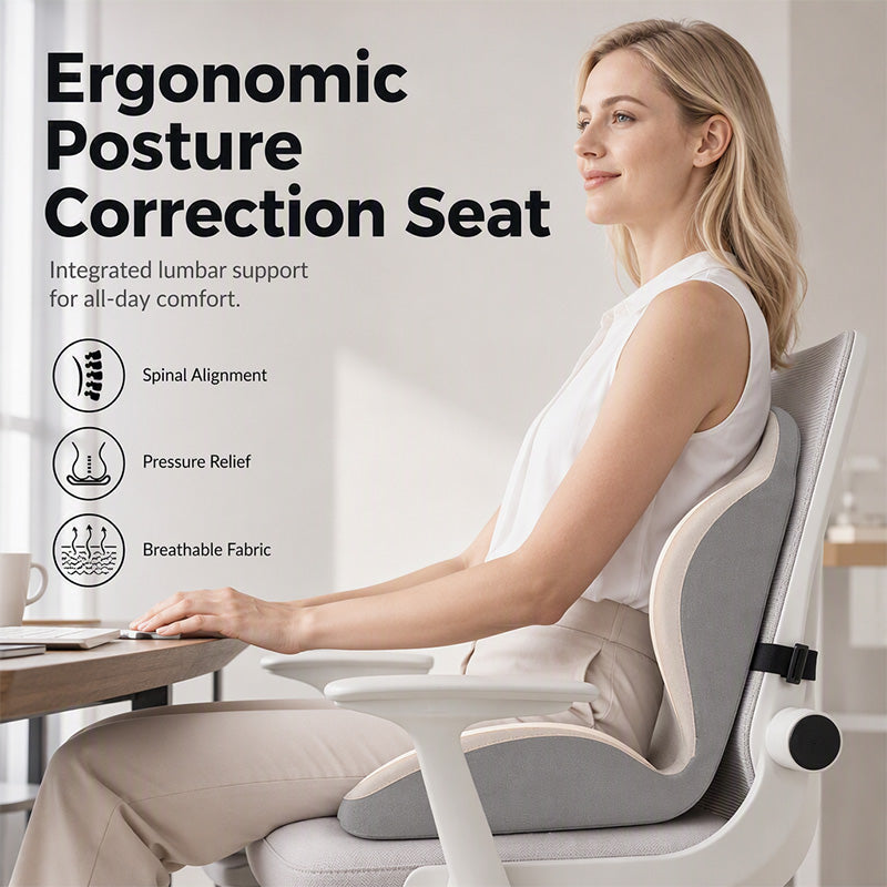 🪑 2026 Hot Sale 70% RABAT! ✨ Ergonomisk hukommelsesskum sædepude med rygstøtte – komfortabel hele dagen, perfekt til kontor, bil & hjem ✨