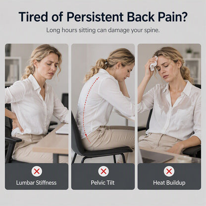 🪑 2026 Hot Sale 70% RABAT! ✨ Ergonomisk hukommelsesskum sædepude med rygstøtte – komfortabel hele dagen, perfekt til kontor, bil & hjem ✨