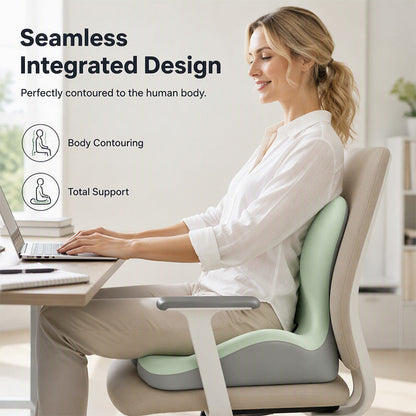 🪑 2026 Hot Sale 70% RABAT! ✨ Ergonomisk hukommelsesskum sædepude med rygstøtte – komfortabel hele dagen, perfekt til kontor, bil & hjem ✨