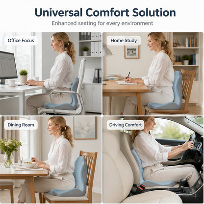 🪑 2026 Hot Sale 70% RABAT! ✨ Ergonomisk hukommelsesskum sædepude med rygstøtte – komfortabel hele dagen, perfekt til kontor, bil & hjem ✨