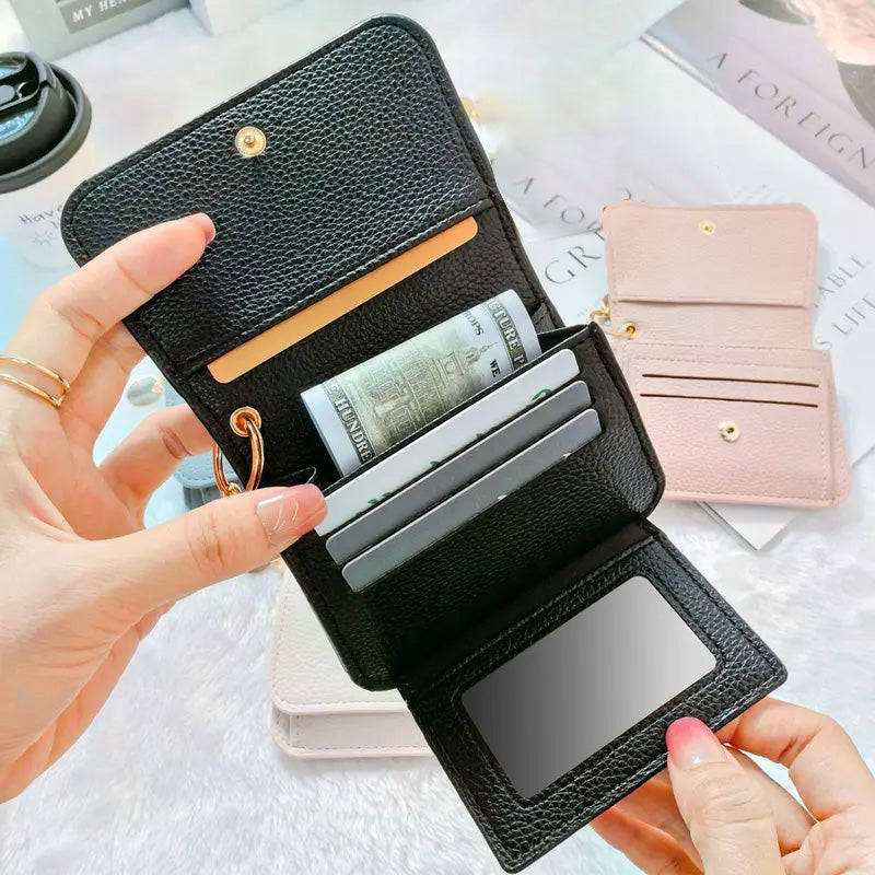💖Køb 1 Få 1 Gratis!! ✨Kun 189 kr!!💕RFID Kort Pung til Kvinder – Moderigtig Kortholder med Nøglering & Møntrum