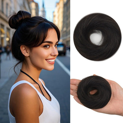 💁‍♀️Quick‑Fit Voluminous Hair Wrap | Realistisk syntetisk hårknold til hverdag og festlige lejligheder