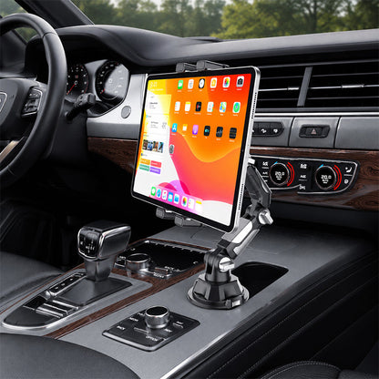 🚗 Fra Lejebil til Familie-SUV – Sammenklappelig Tablet-holder Passer til De Fleste Kopholdere. Justerbar Vinkel