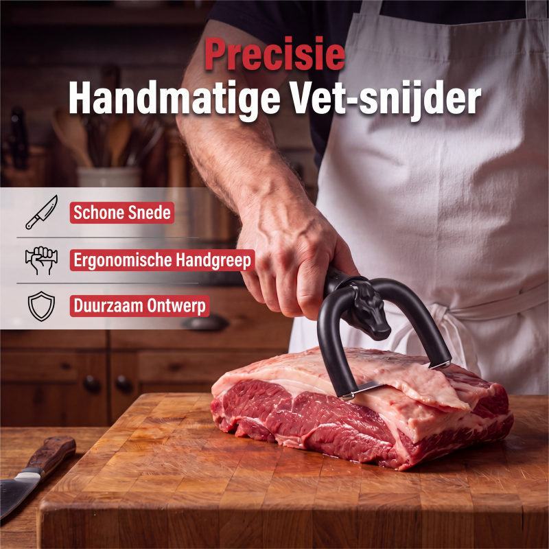 🥳 2026 HOT SALE 🥳💞 50.000+ SOLGT! 🥩🔪 50% RABAT! Håndholdt fedttrimmer til okse & svin – U-formet buet holder fjerner overfladefedt uden at spilde magert kød. Rustfrit stålblad, ergonomisk greb – tilbered som en prof! 🧑‍🍳✨