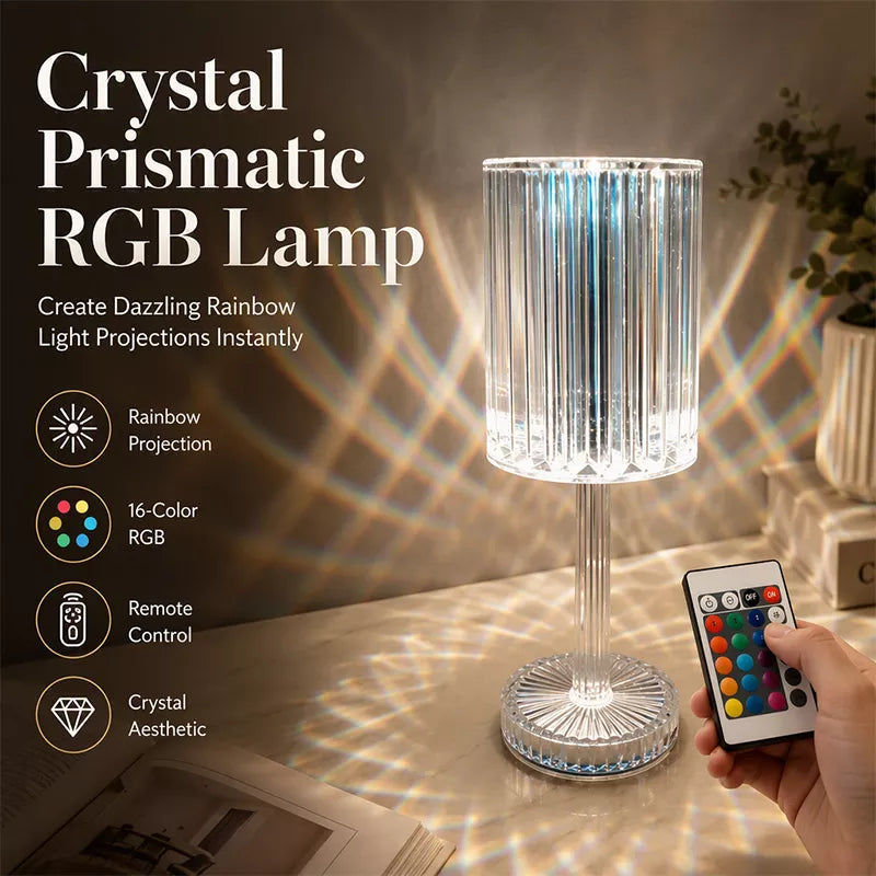 Akryl Rose Krystal Bordlampe med Touch