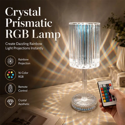 Akryl Rose Krystal Bordlampe med Touch