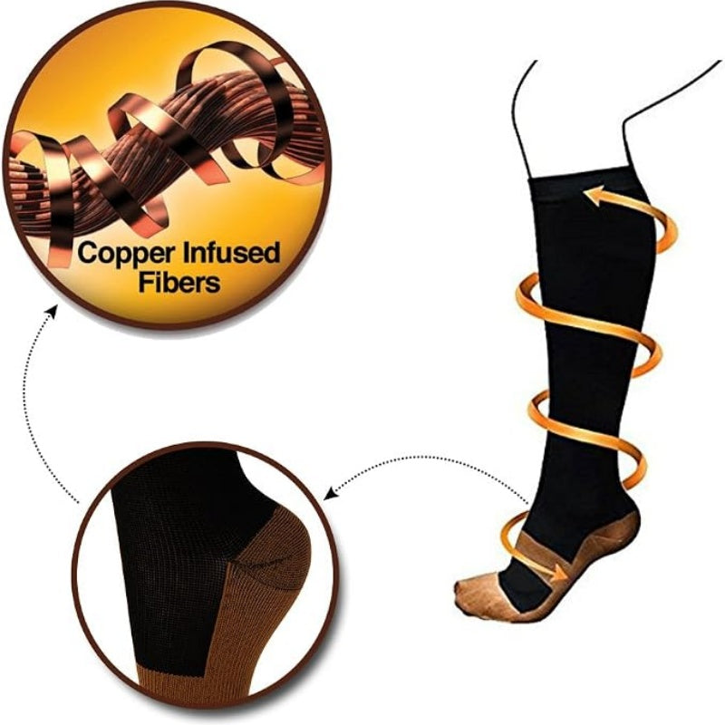 🧦 BEGRÆNSET TID - SPAR 50%! ⚡ Unisex Kobber-Infunderede Kompressionsstrømper – Støttende, Friske & Til Alle Anledninger ✨