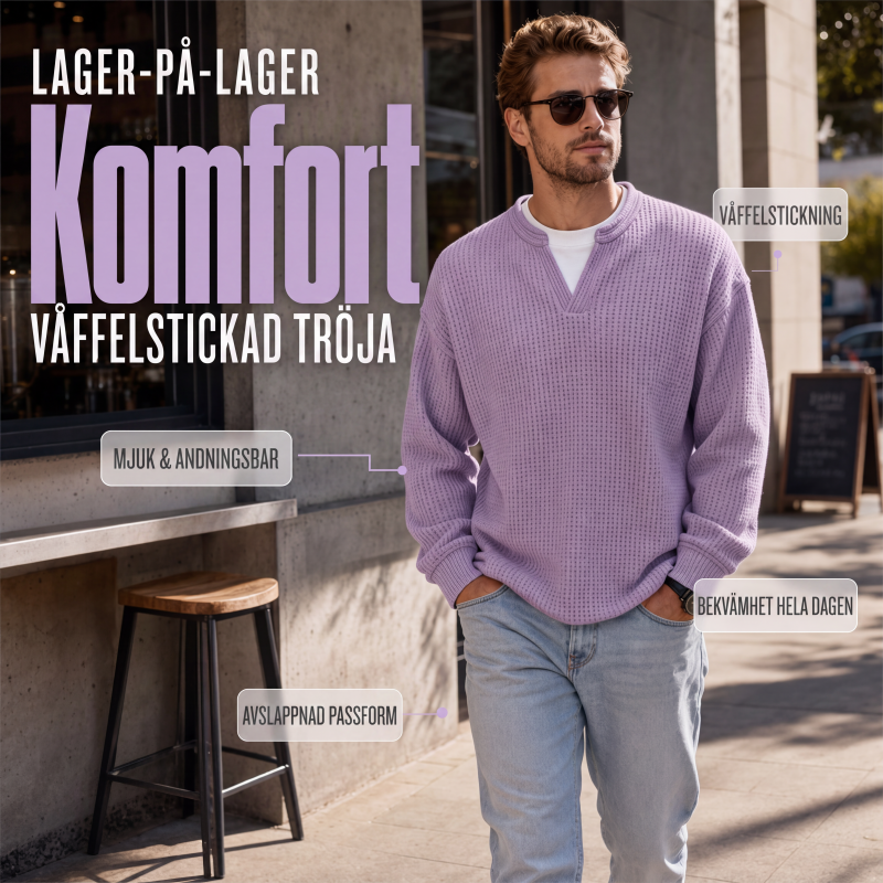 👕 Lagdelt comfort-vaffel T-shirt