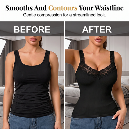 🔥Last Day Special Price ￡6.99!!💐Delicate Lace Trim Slim‑Fit Camisole