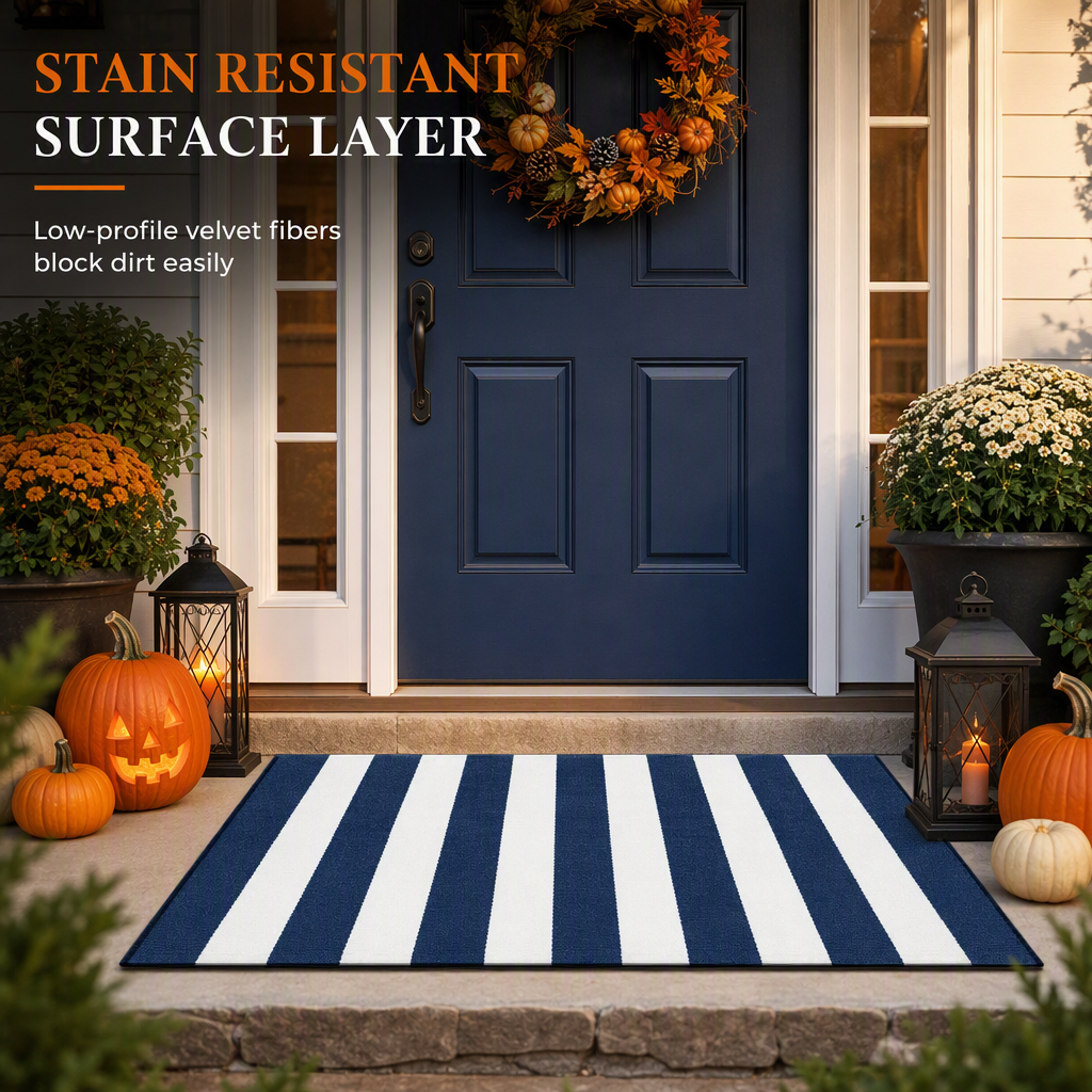 🚪 BEGRÆNSET TILBUD 50% RABAT! ✨ Enkel Stribet Skridsikker Dørmåtte – Pletafvisende, Slidstærk, Flere Størrelser ✨