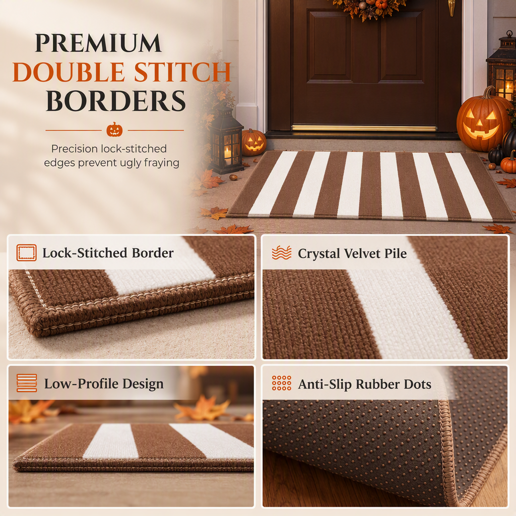 🚪 BEGRÆNSET TILBUD 50% RABAT! ✨ Enkel Stribet Skridsikker Dørmåtte – Pletafvisende, Slidstærk, Flere Størrelser ✨