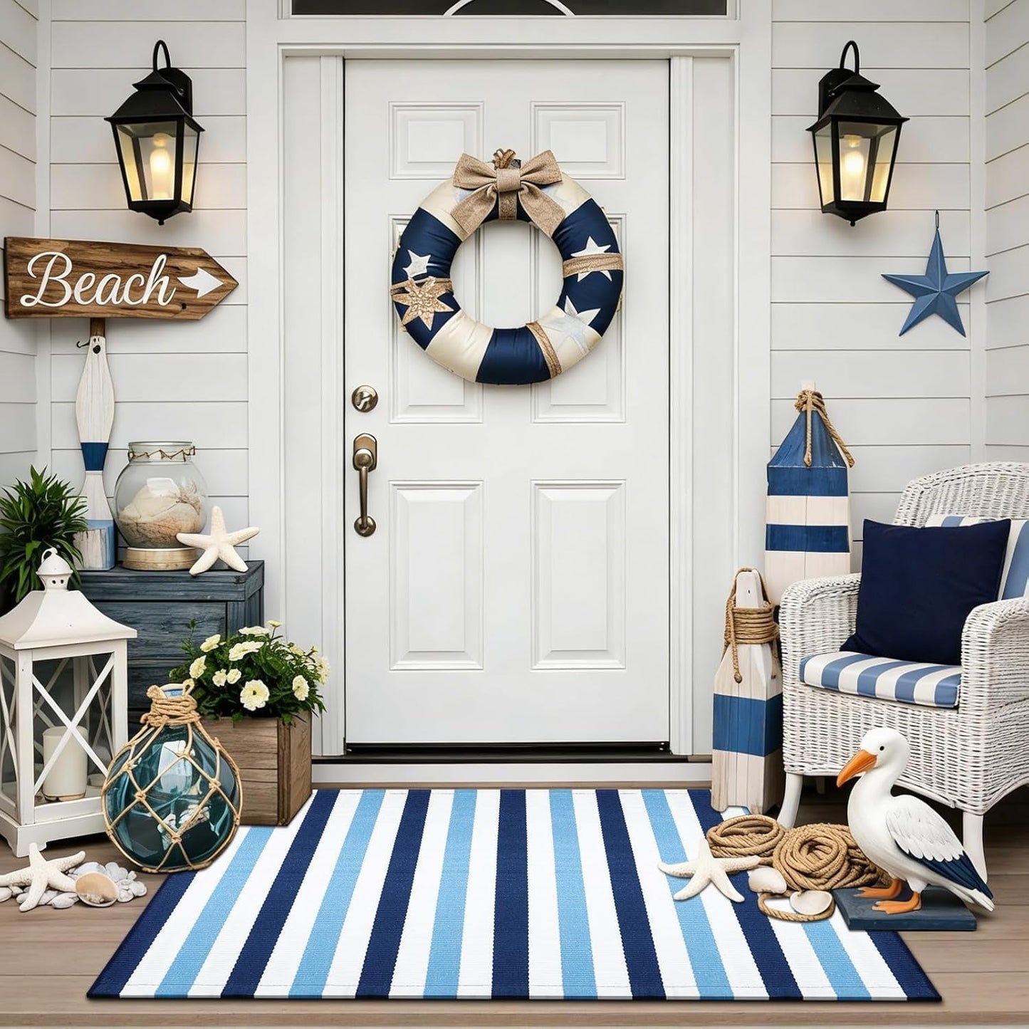 🚪 BEGRÆNSET TILBUD 50% RABAT! ✨ Enkel Stribet Skridsikker Dørmåtte – Pletafvisende, Slidstærk, Flere Størrelser ✨