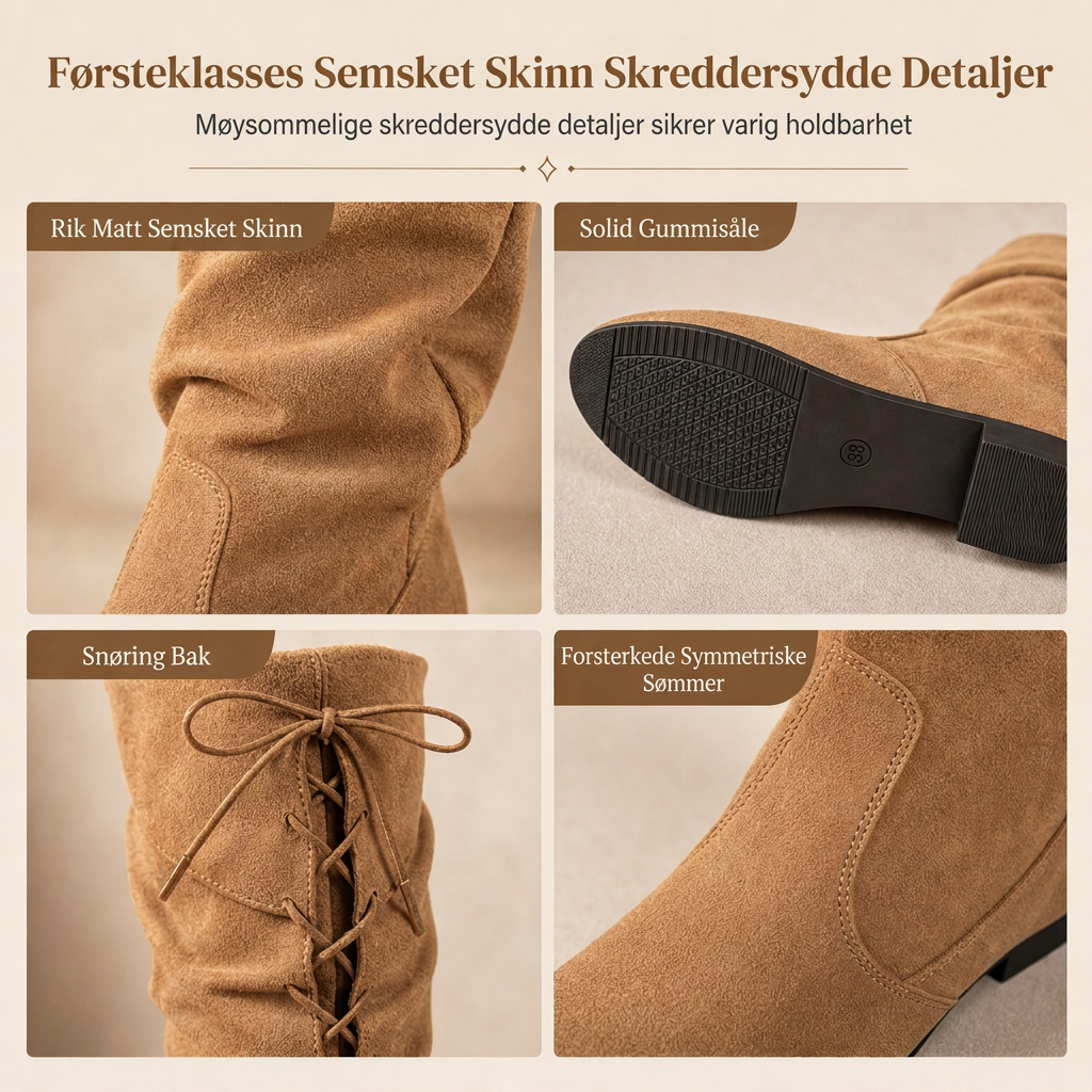 👢 Snørestøvler til kvinder med slouchy skaft til midt på læggen