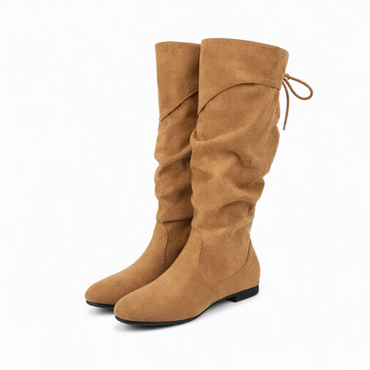 👢 Snørestøvler til kvinder med slouchy skaft til midt på læggen