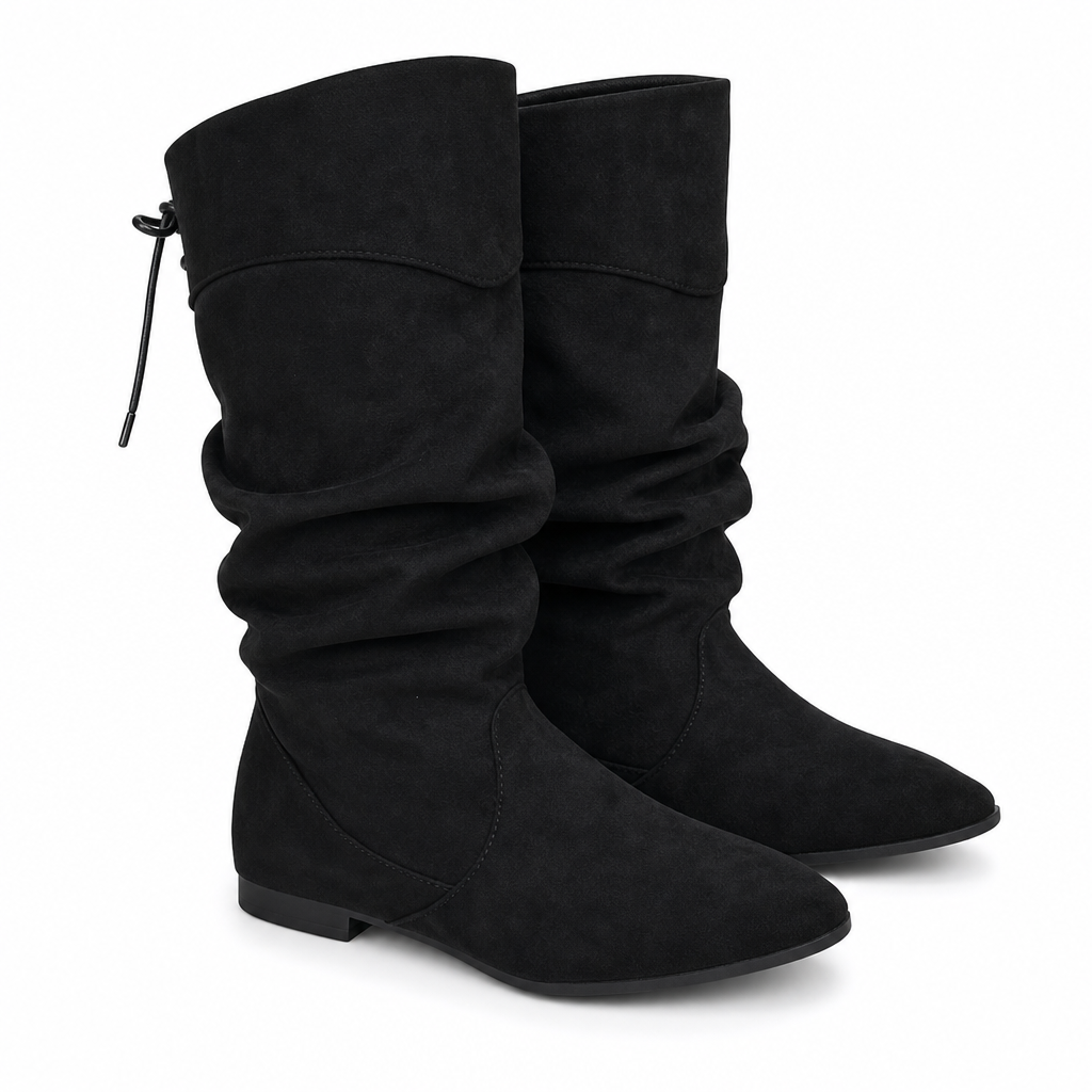 👢 Snørestøvler til kvinder med slouchy skaft til midt på læggen