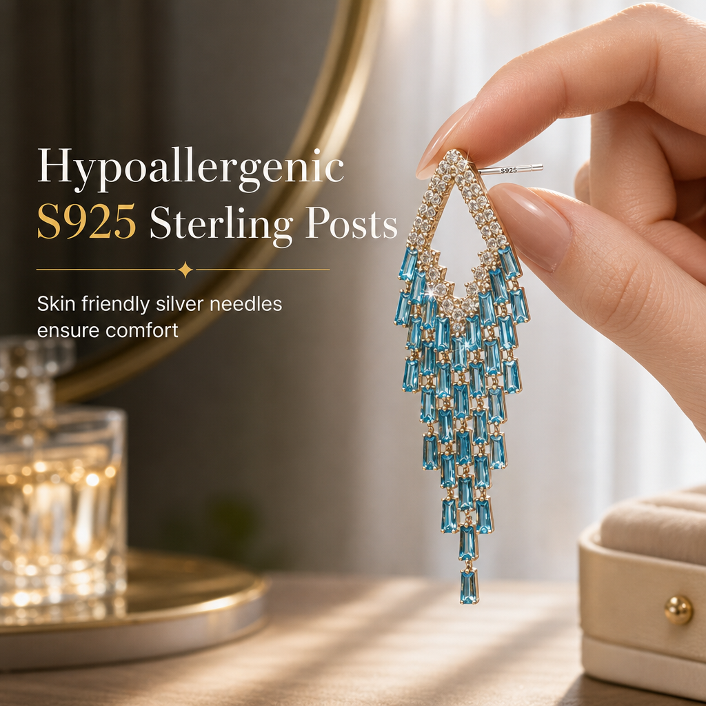 ⏳ Begrænset tid: 50% rabat ⏰ Rhombus Cubic Zirconia Tassel Øreringe 🦚