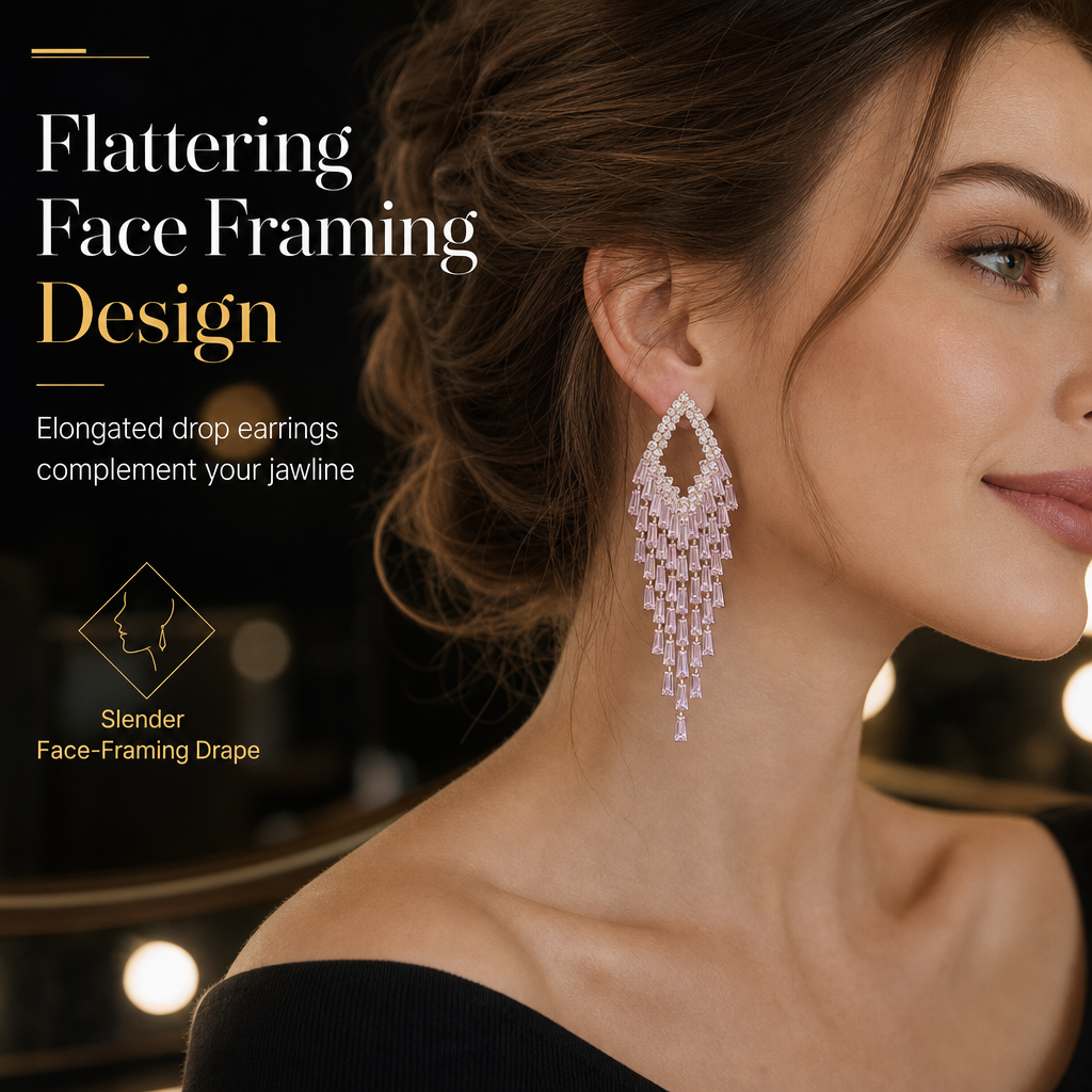 ⏳ Begrænset tid: 50% rabat ⏰ Rhombus Cubic Zirconia Tassel Øreringe 🦚