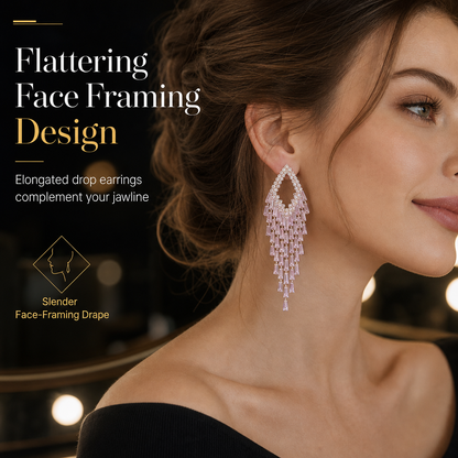 ⏳ Begrænset tid: 50% rabat ⏰ Rhombus Cubic Zirconia Tassel Øreringe 🦚
