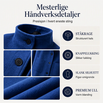 🧥 Damefrakke i vintage-stil med ståkrave