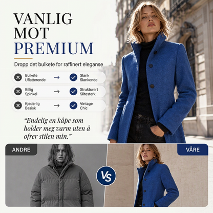 🧥 Damefrakke i vintage-stil med ståkrave