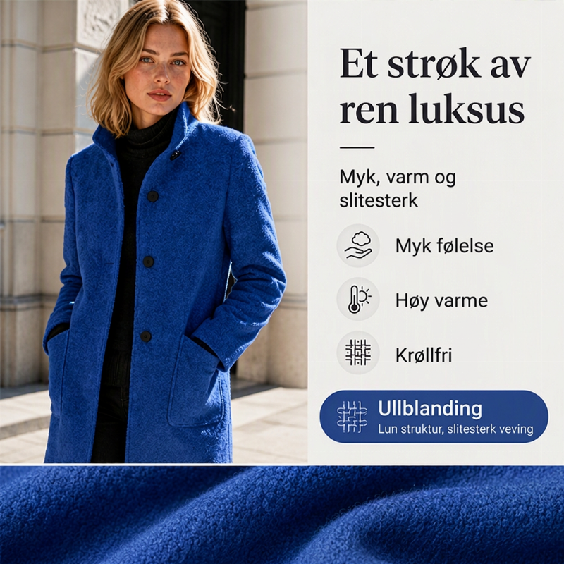 🧥 Damefrakke i vintage-stil med ståkrave