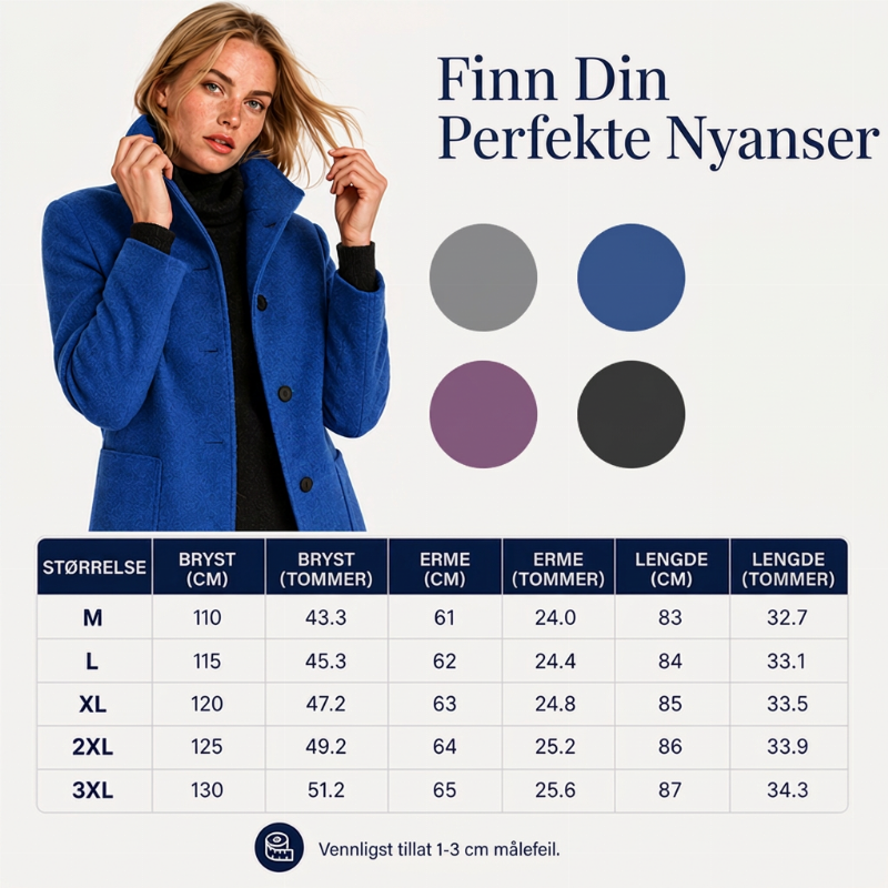 🧥 Damefrakke i vintage-stil med ståkrave