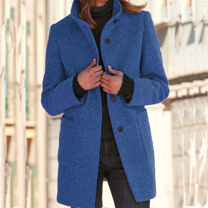 🧥 Damefrakke i vintage-stil med ståkrave