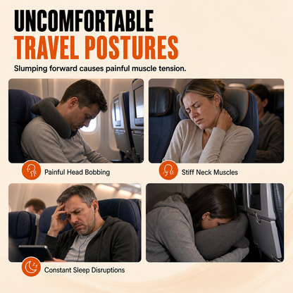 ✈️ Integreret memory foam rejsepude og 3D blackout søvnmask sæt til nakkestøtte under rejsen