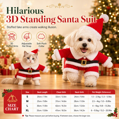 📢📢 50 % RABAT! ⏰ Julekostume til hunde og katte – efterårs- og vinteroutfit med julemandsdragt og snefnugskappe 🎅❄️