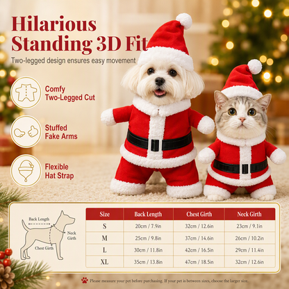 📢📢 50 % RABAT! ⏰ Julekostume til hunde og katte – efterårs- og vinteroutfit med julemandsdragt og snefnugskappe 🎅❄️