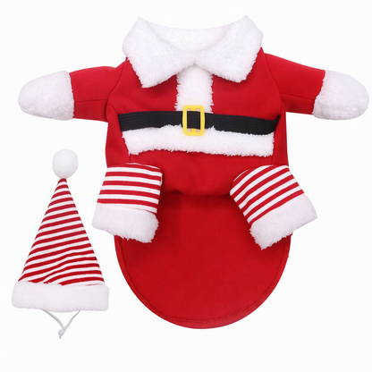 📢📢 50 % RABAT! ⏰ Julekostume til hunde og katte – efterårs- og vinteroutfit med julemandsdragt og snefnugskappe 🎅❄️
