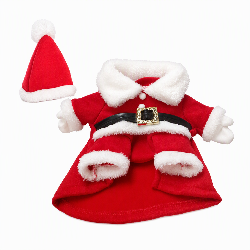 📢📢 50 % RABAT! ⏰ Julekostume til hunde og katte – efterårs- og vinteroutfit med julemandsdragt og snefnugskappe 🎅❄️
