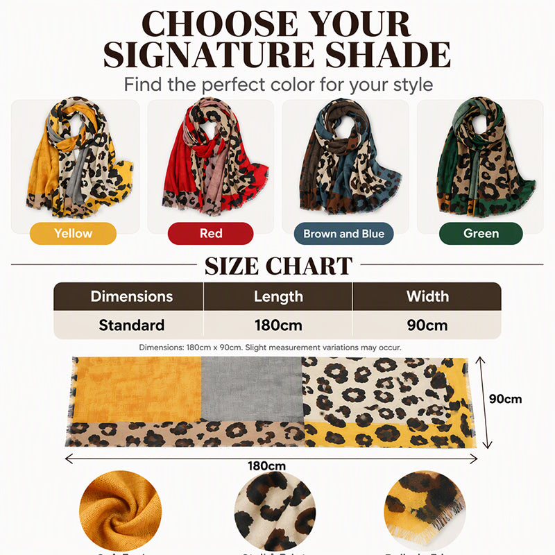 🧣✨ Alsidigt og let sjal med leopardmønster 🐆🤎
