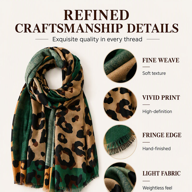 🧣✨ Alsidigt og let sjal med leopardmønster 🐆🤎