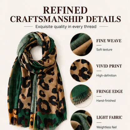 🧣✨ Alsidigt og let sjal med leopardmønster 🐆🤎