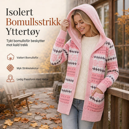 🤎 Halvlang hættetrøje til kvinder med bomuldsfor – perfekt til efterår og vinter 🍂
