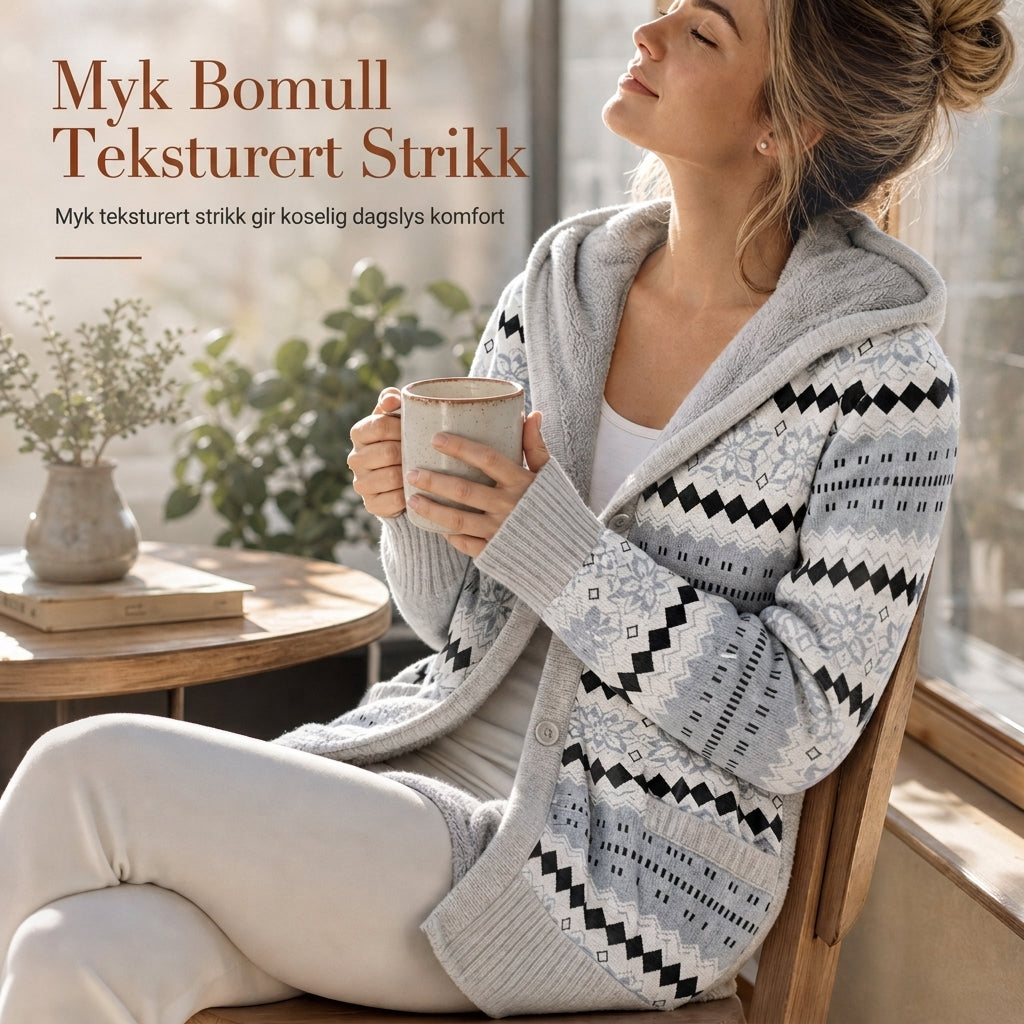 🤎 Halvlang hættetrøje til kvinder med bomuldsfor – perfekt til efterår og vinter 🍂