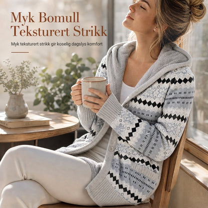 🤎 Halvlang hættetrøje til kvinder med bomuldsfor – perfekt til efterår og vinter 🍂