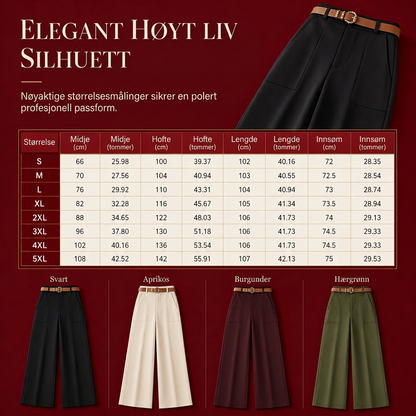 🍂 Elegante damebukser med høj talje og vide ben – perfekte til efterår og vinter ✨