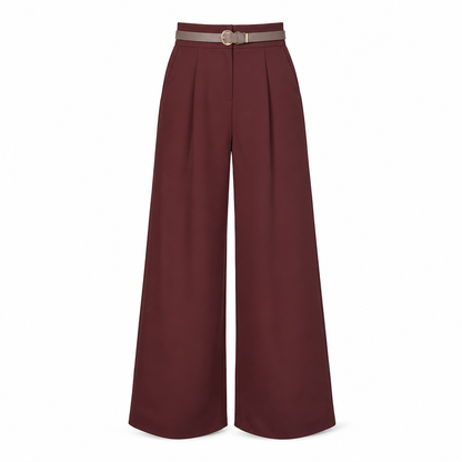 🍂 Elegante damebukser med høj talje og vide ben – perfekte til efterår og vinter ✨