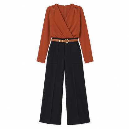 🍂 Elegante damebukser med høj talje og vide ben – perfekte til efterår og vinter ✨