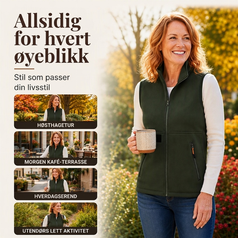 🍂🧥 Termisk vintervest til kvinder med ståkrave