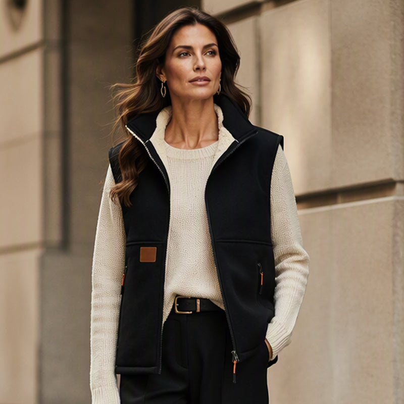 🍂🧥 Termisk vintervest til kvinder med ståkrave