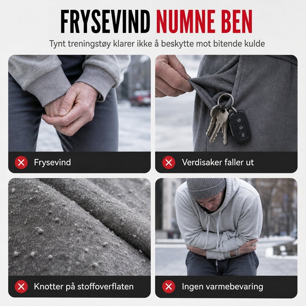 Damejoggingbukser i fleece med lynlåslommer