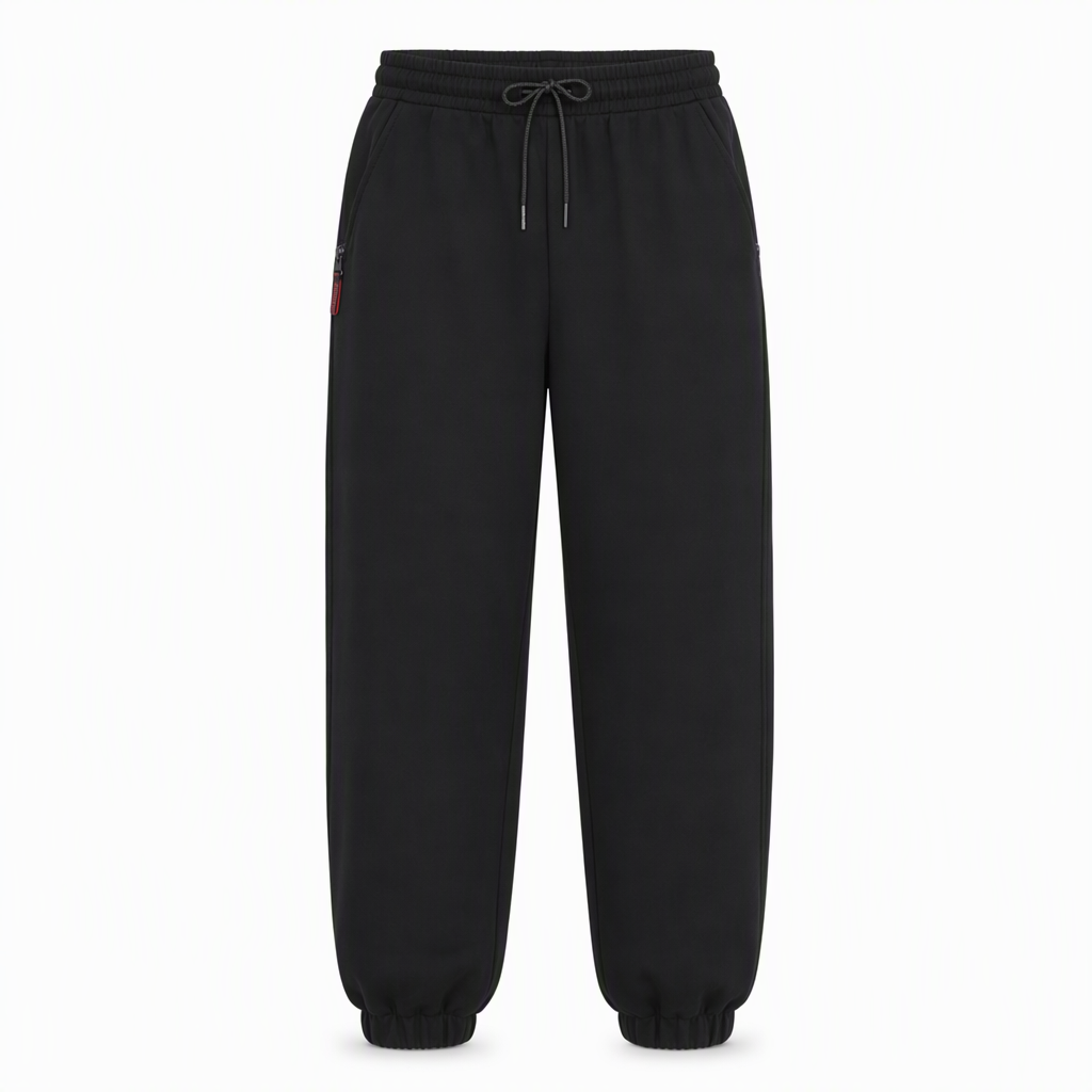 Damejoggingbukser i fleece med lynlåslommer