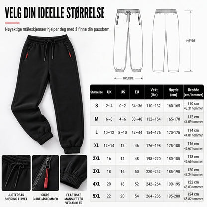 Damejoggingbukser i fleece med lynlåslommer