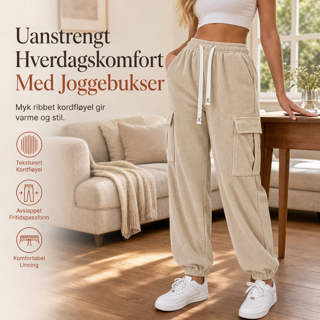☁️👖 Afslappede joggingbukser i fløjl til kvinder