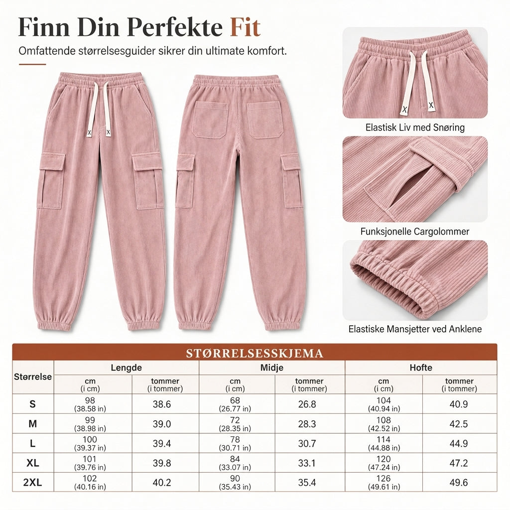 ☁️👖 Afslappede joggingbukser i fløjl til kvinder