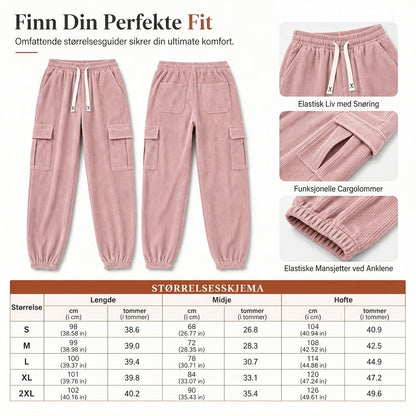 ☁️👖 Afslappede joggingbukser i fløjl til kvinder