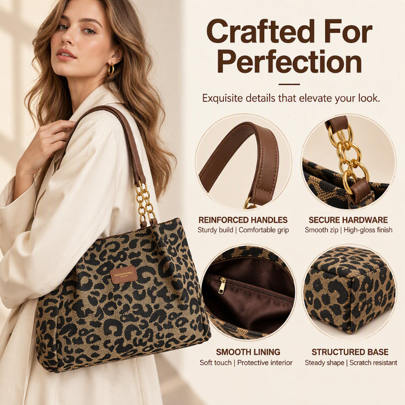 🐆 Retro-inspireret mulepose med leopardprint til kvinder